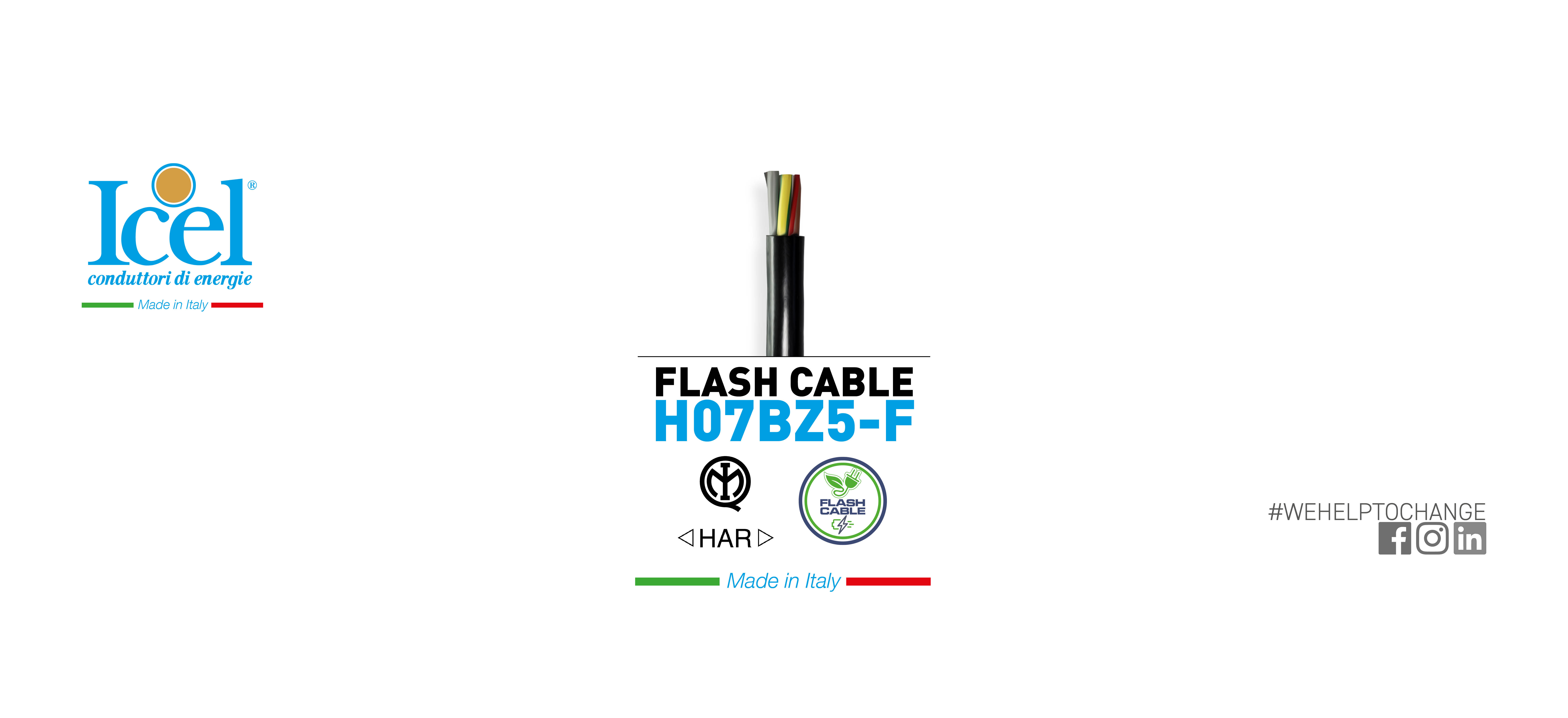 FLASH CABLE   H07BZ5-F  - Il primo cavo di ricarica per veicoli elettrici certificato IMQ <HAR>.